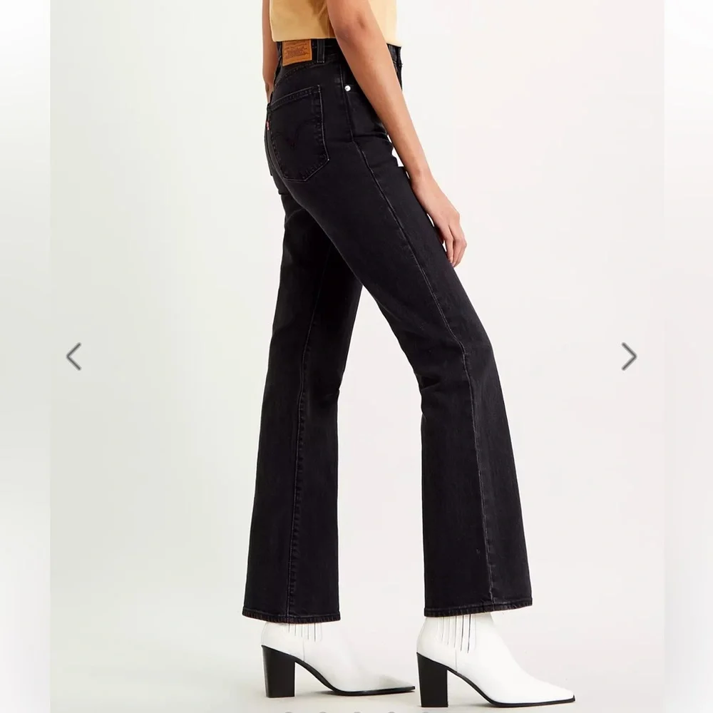 Levi's Ribcage Boot Cut Black Jeans Size 26 - Picture 3 of 11